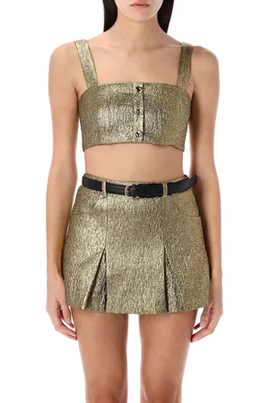 Self-Portrait Metallic Jacquard Crop Top