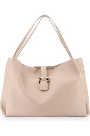 Salvatore Ferragamo Leather Handbag With Metal Gancini Detail