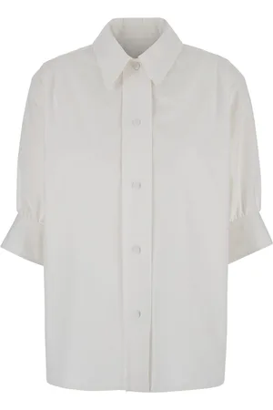 Jil Sander White Half Sleeve Shirt With Pointed Collar In Cotton Woman