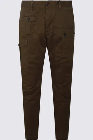 Dsquared2 Olive Cotton Blend Cargo Trousers