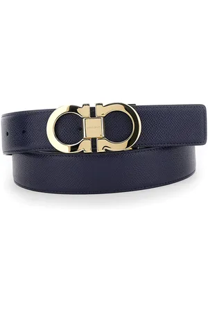Salvatore Ferragamo Black Reversible Belt With Gancini Buckle In Leather Man