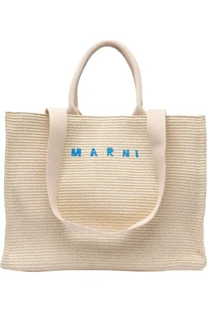 Marni Fabric Rafia Effect Shopping Bag