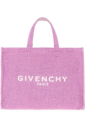 Givenchy Pastel Purple Medium G-tote Raffia Shopping Bag