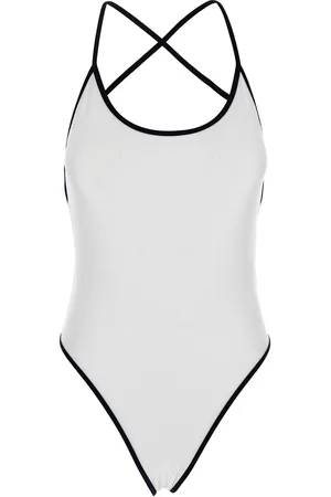 Serafini Costume With Crossed Straps And Lettering Logo In Tech Fabric Woman