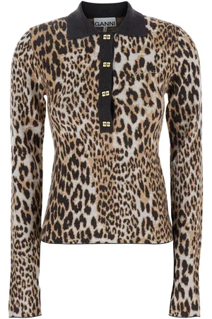 Ganni Leopard Print Polo