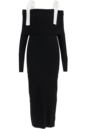 ROTATE Maxi Off-shoulder Dress With Long Sleeves
