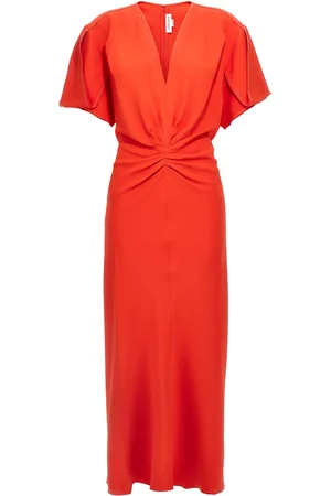 Victoria Beckham Gathered Waist Midi Dress