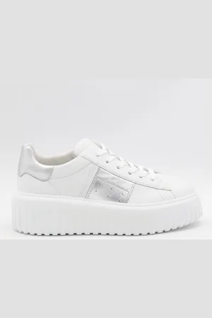 Hogan And Silver Leather Sneakers
