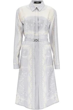 VERSACE Printed Silk Shirt Dress