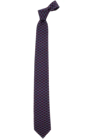 Salvatore Ferragamo Multicolor Tie With All-over Print In Silk Man