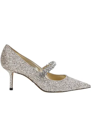Jimmy Choo Bing Rhinestoned Pumps With Crystal Embellished Band In Tech Fabric Woman