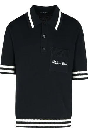 Balmain Signature Cotton Blend Polo Shirt