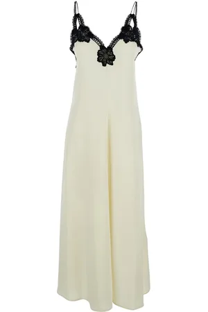 Jil Sander Sleeveless Dress With Flower Details In Acetate Blend Woman