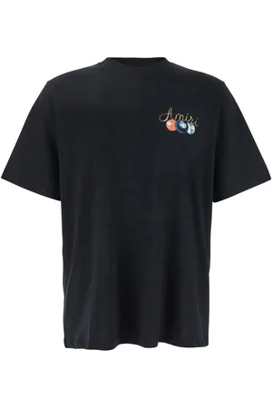 AMIRI Pool Cue Crewneck T-shirt With Logo Detail On The Front And Maxi Logo Print On The Rear In Cotton Man