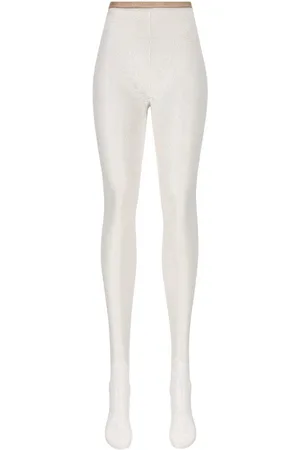 VALENTINO GARAVANI Logo Waistband Lace Detailed Tights