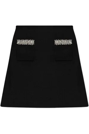 Self-Portrait Knit Embellished Mini Skirt