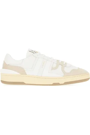 Lanvin Two-tone Leather And Fabric Clay Sneakers