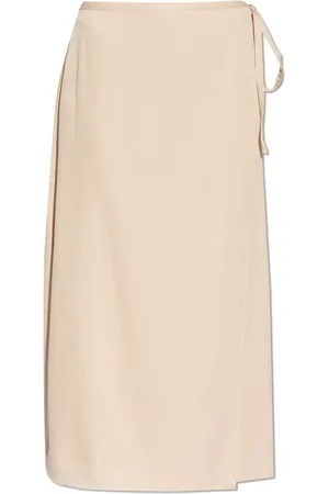 THEORY Flared Hem Wrapped Midi Skirt