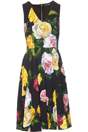 Dolce & Gabbana Shirt Dress With Peony And Rose Print