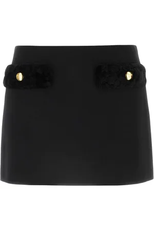 Prada Black Wool Mini Skirt