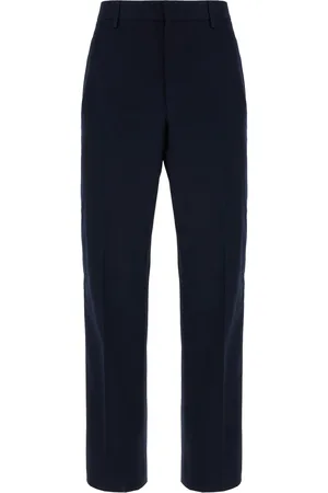 Salvatore Ferragamo Navy Blue Cotton Pants