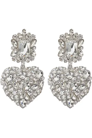 Self-Portrait Crystal Heart Tiered Earrings