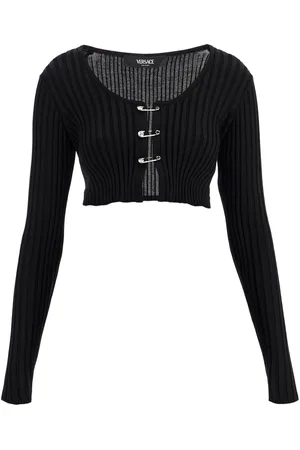 VERSACE Cropped Safety Pin Cardigan