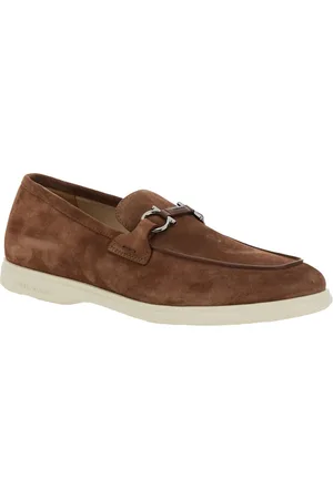 Salvatore Ferragamo Cosimo Loafers With Metallic Hooks On The Front In Suede Man