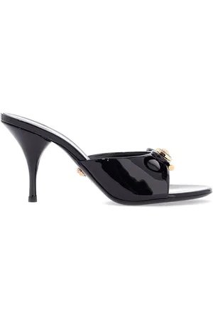 VERSACE Black Leather Sandals