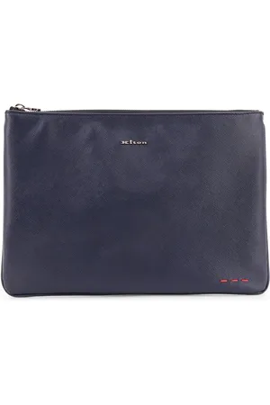 Kiton Leather Clutch With Frontal Logo