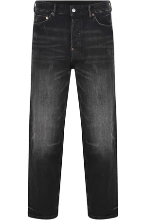 Evisu Jeans In Dark Denim Cotton Blend.