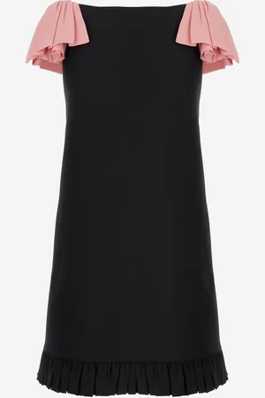 VALENTINO Black Wool Blend Mini Dress