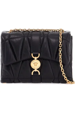 VERSACE Cleio Black Leather Crossbody Bag