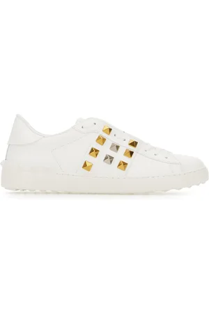 VALENTINO GARAVANI White Leather Rockstud Sneakers