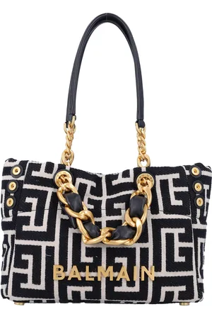 Balmain Small 1945 Soft Monogrammed Jacquard Tote Bag