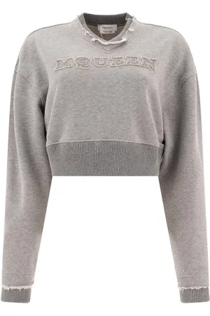 Alexander McQueen Logo Detailed Cropped Sweatshirt