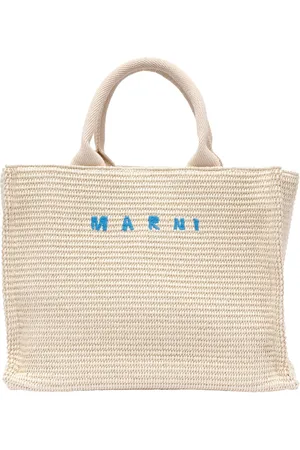 Marni Small Fabric Rafia Effect Shopping Bag