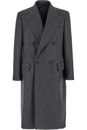 HEVO Double-breasted Coat With Pointed Lapels In Wool Blend Man