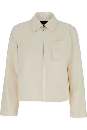 THEORY Admiral White Jacket With Classic Collar In Tech Fabric Woman