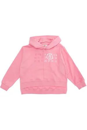 Maison Margiela Hooded Sweatshirt With Logo Print On The Front In Cotton Girl