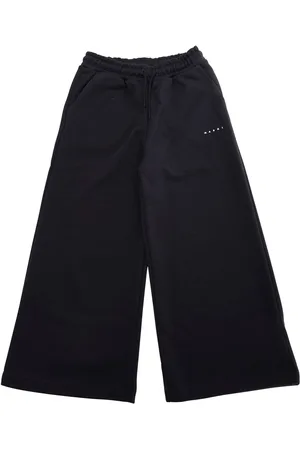 Marni Blue Pants With Logo Lettering On The Front In Cotton Girls