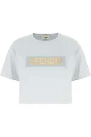 Fendi Pastel Light Blue Cotton T-shirt