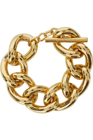 PAROSH Gold Tone Chain-link Bracelet With Clasp Logo Closure In Aluminum Woman