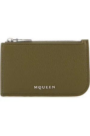Alexander McQueen Army Green Leather Card Holder