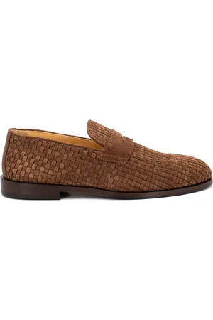 Brunello Cucinelli Woven Suede Penny Loafer