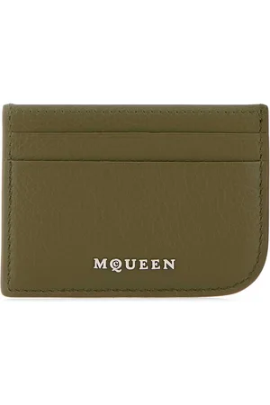 Alexander McQueen Army Green Leather Card Holder