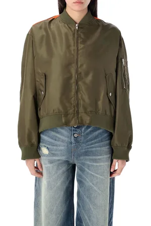 Maison Margiela Bomber Jacket In Green Polyamide