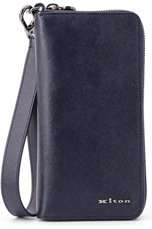 Kiton Leather Wallet With Metal Logo