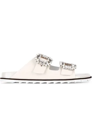 Roger Vivier Slidy Viv Buckle Open Toe Mules