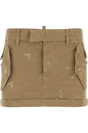 Dsquared2 Khaki Canvas Mini Skirt